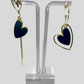 Black Heart of Gold Drop Earrings