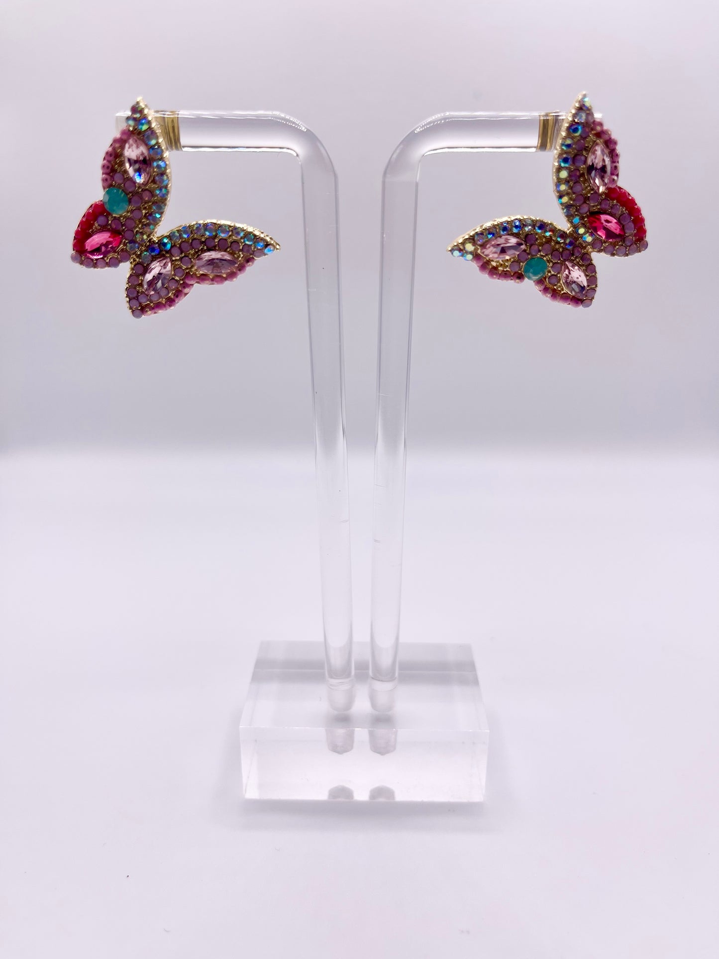 Pink Buttah Fly Stud Earrings