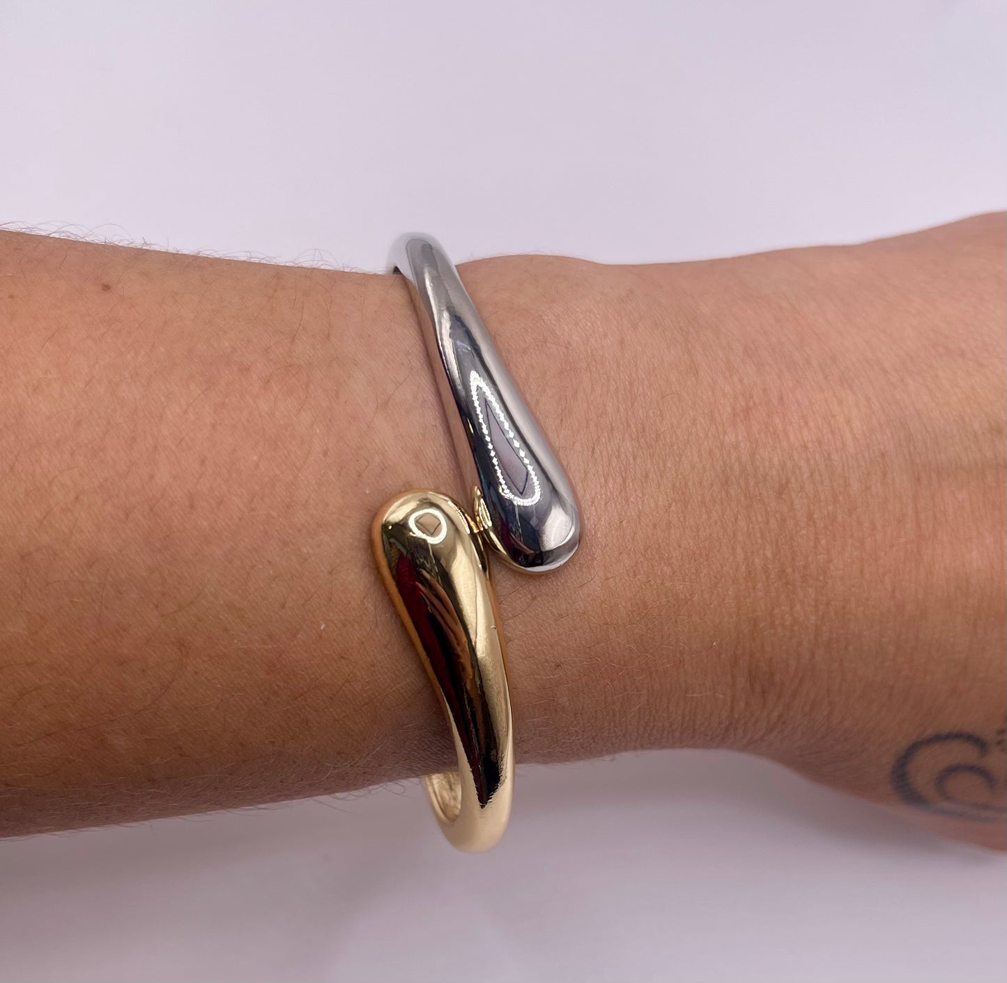 Opposites Attract Two-Tone Bangle