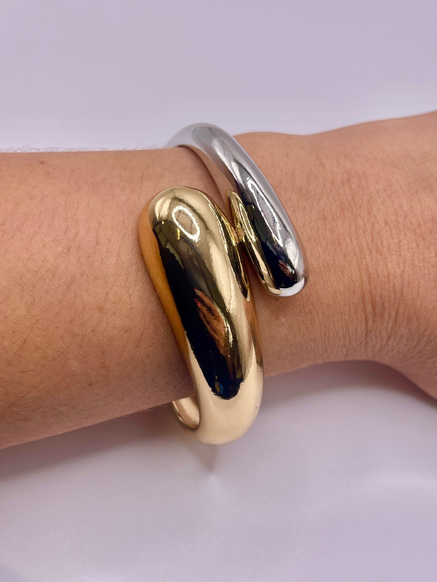 Opposites Attract Two-Tone Bangle