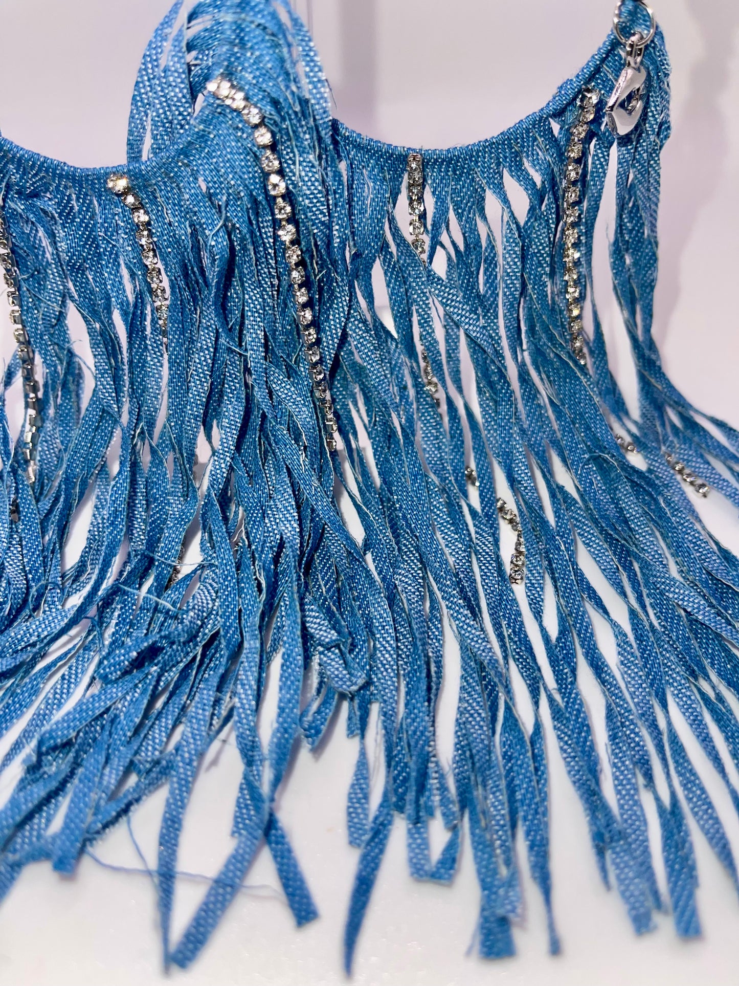 Denim N Diamonds Fringe Earrings
