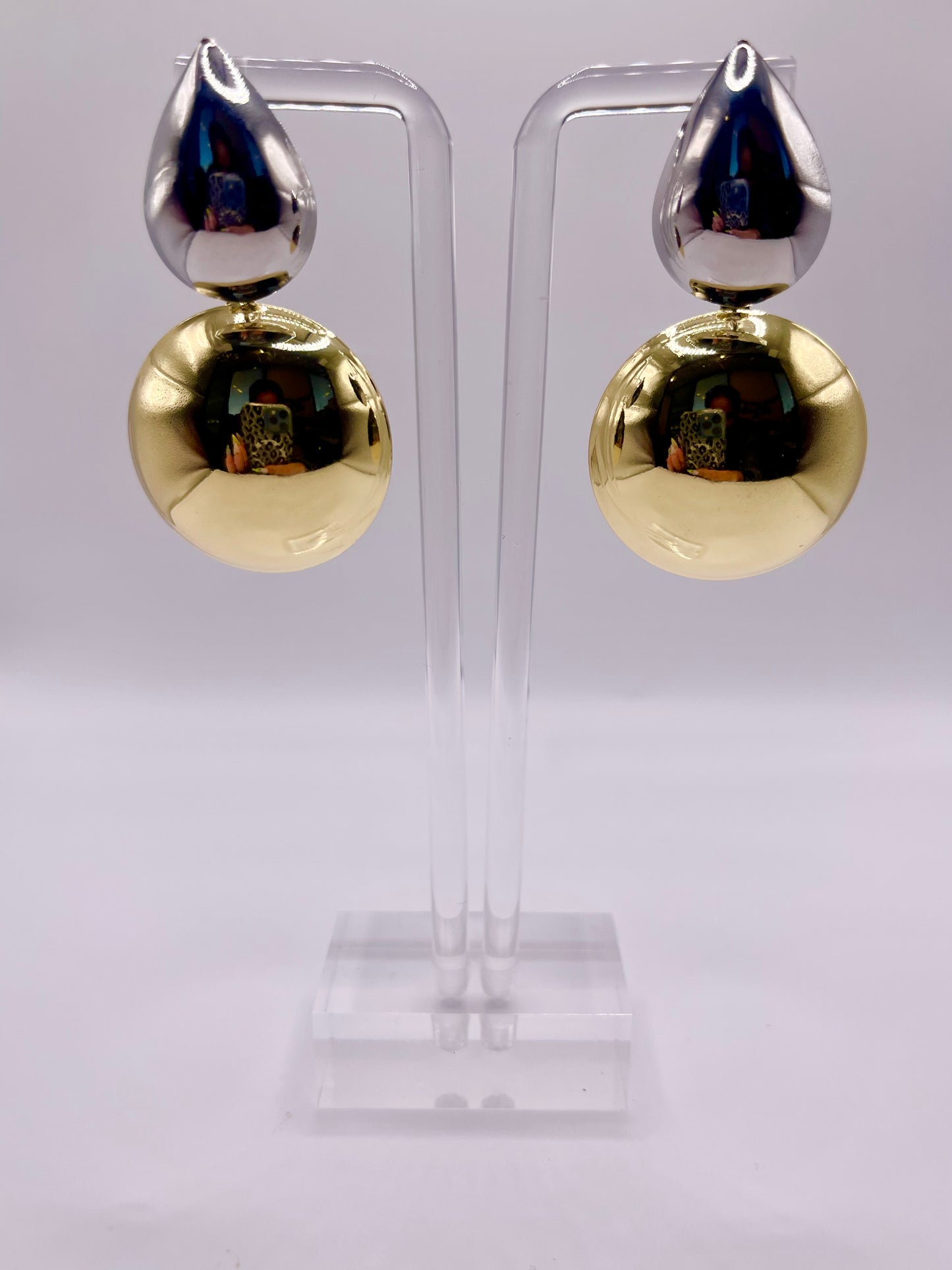 Two-Tone Drip Drop Earrings