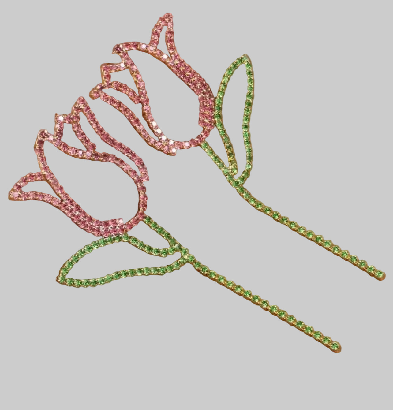 Long Stem Floral Drop Earrings