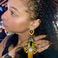 LUXE Black Queen Feather Tassel Drop Earrings