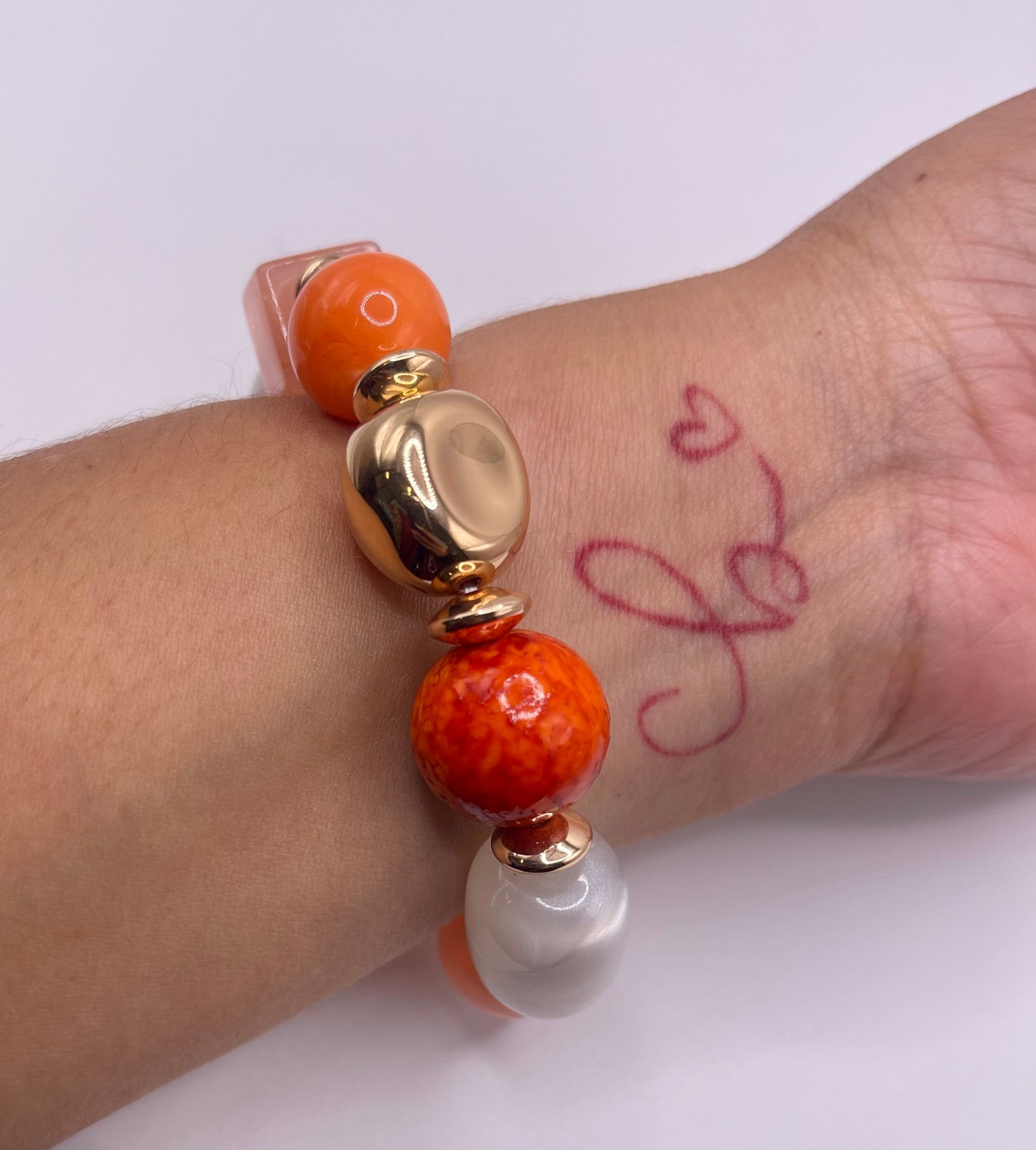 Orange Sherbet Beaded Bracelet