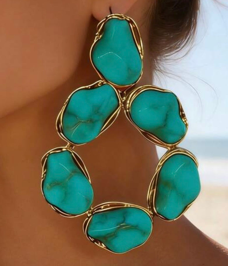 Set in Stone Turquoise Drop Earrings