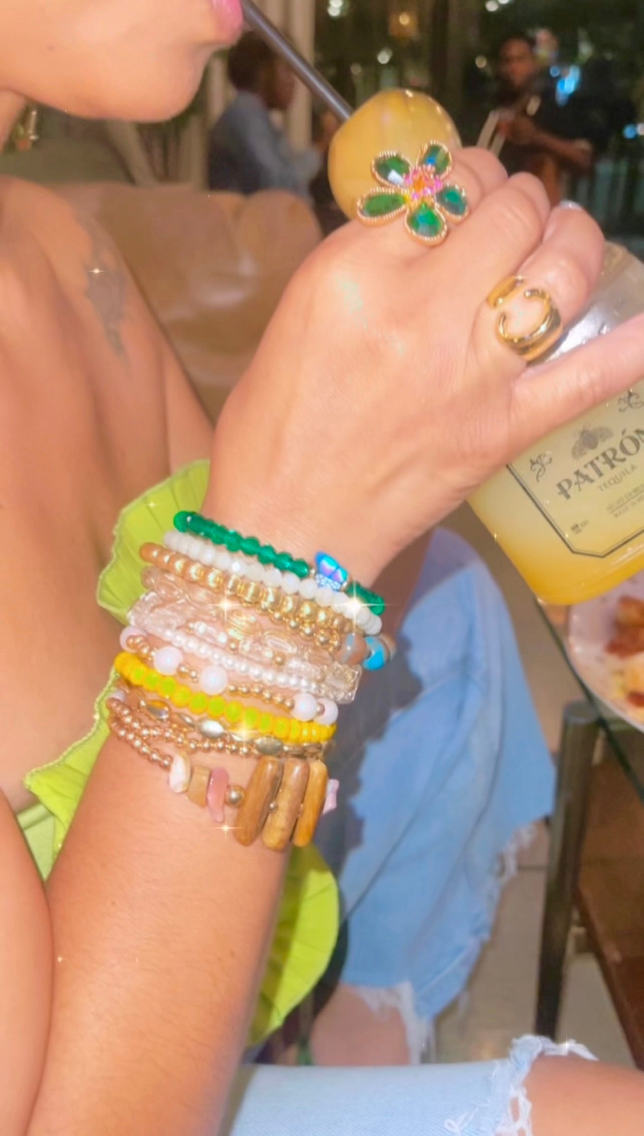 Just Beaded Multilayered Charm Bracelet Set