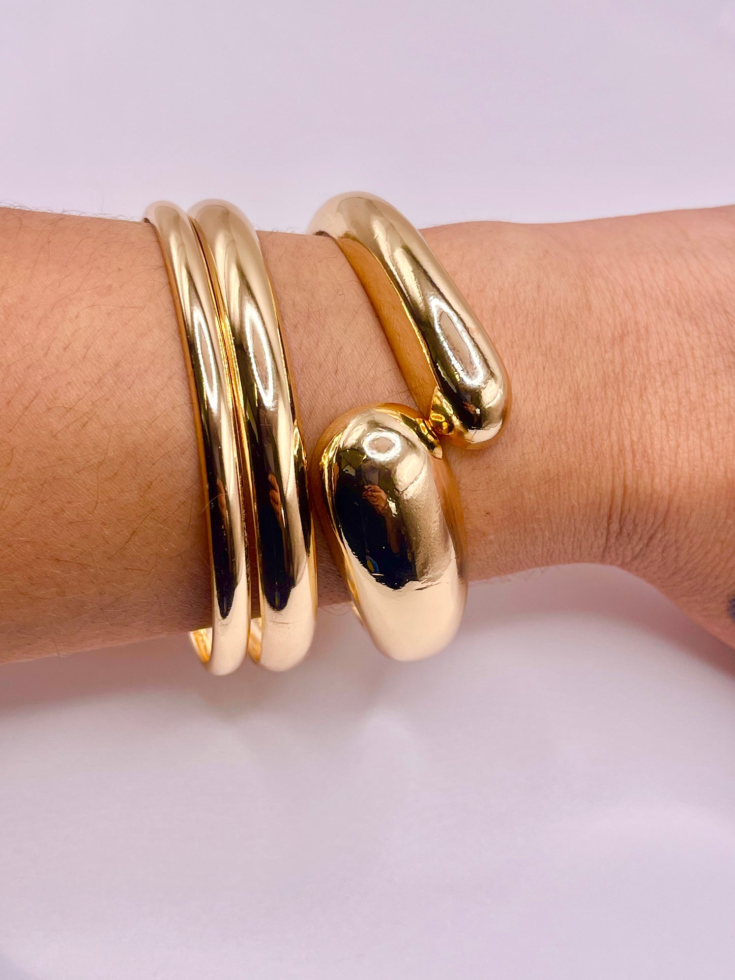 Three’s Company Gold Bangle Set