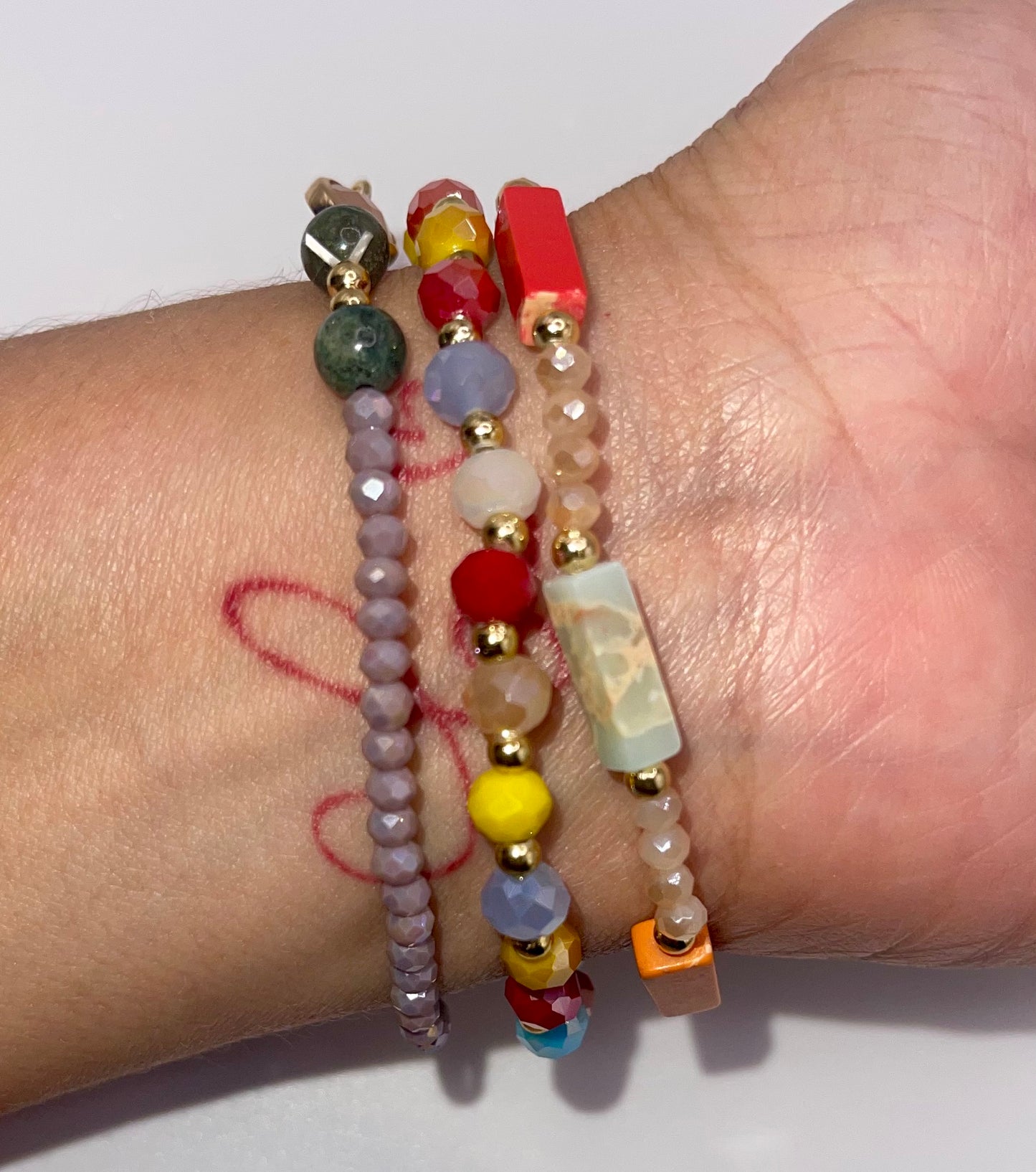 Just Beaded Multilayered Charm Bracelet Set
