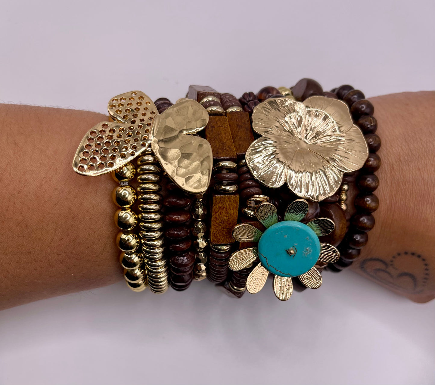 Just Beaded Multilayered Charm Bracelet Set