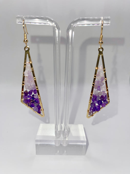 Precious Purple Ombré Drop Earrings