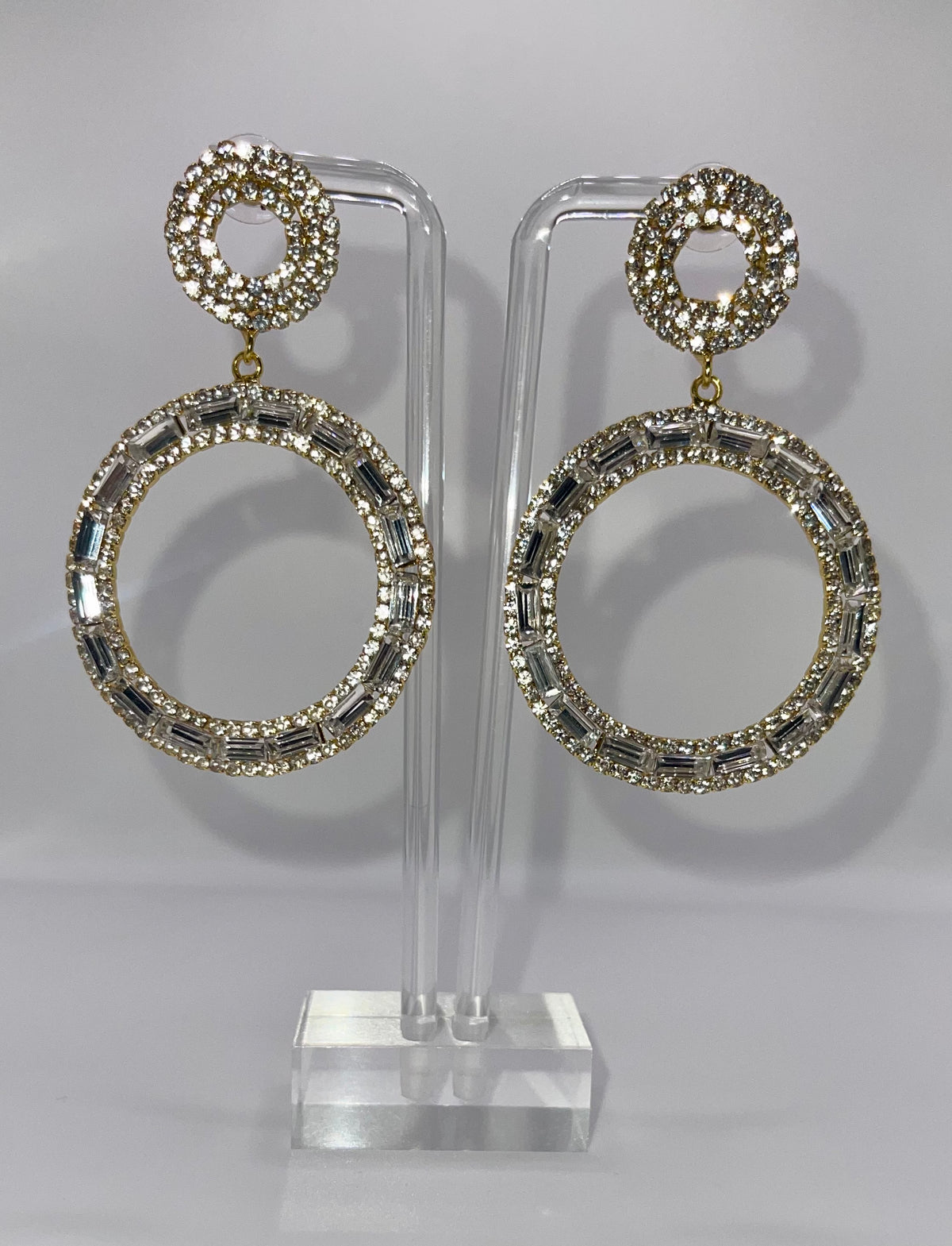 Rosé Circle Drop Earrings