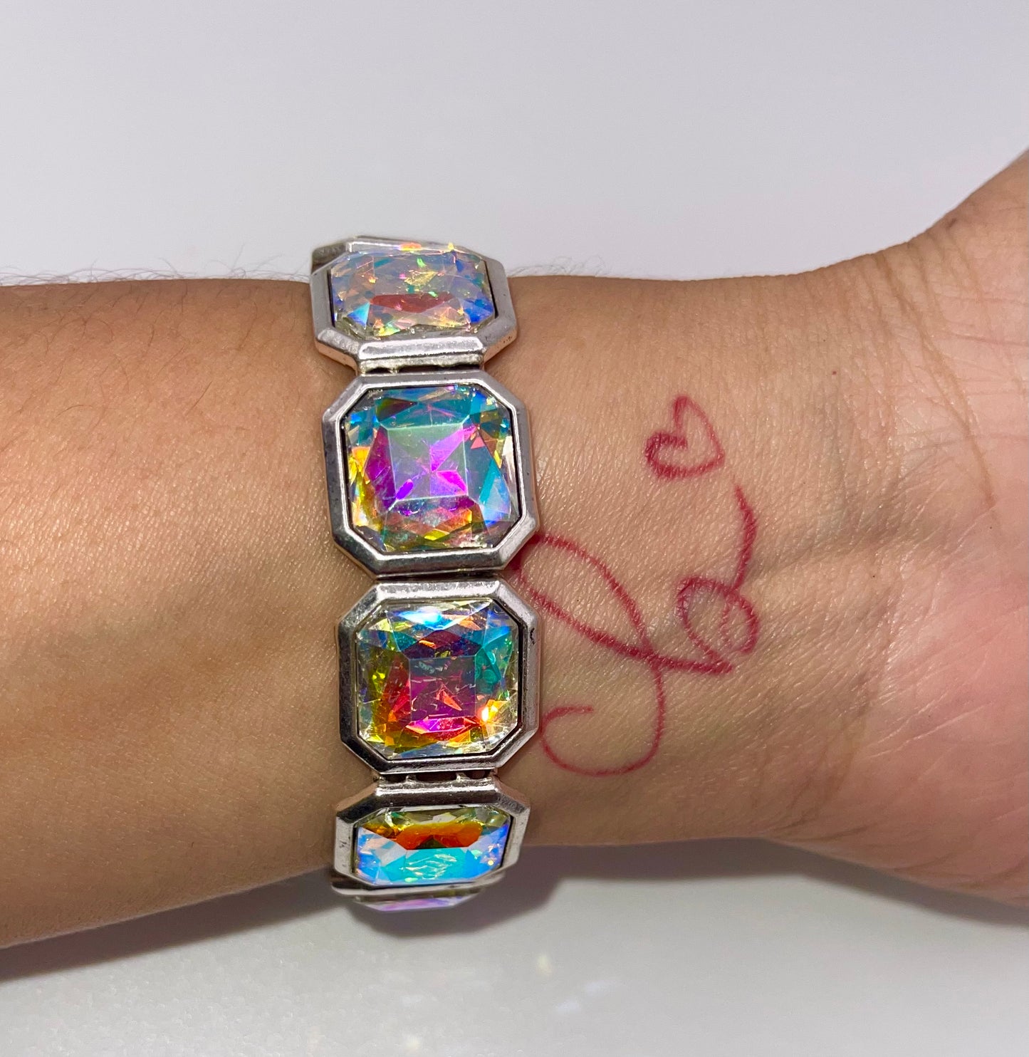 Sparkling Square Crystal Stretch Bracelet