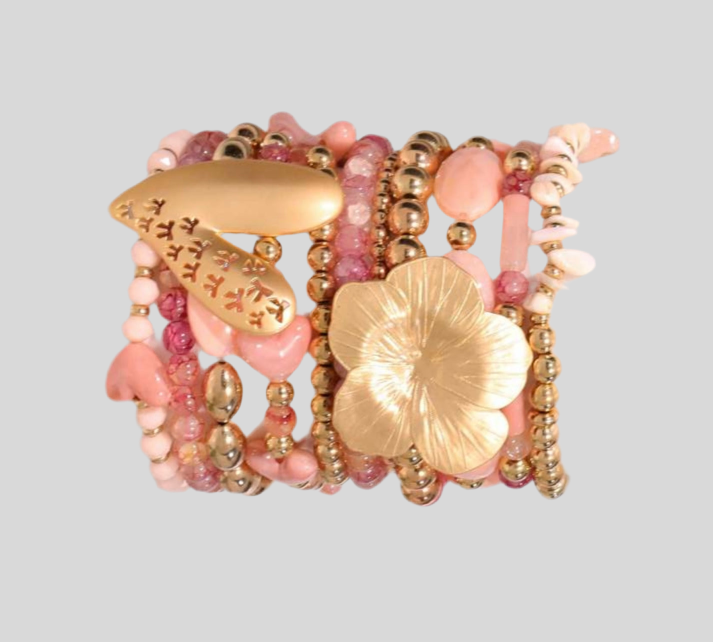 Just Beaded Multilayered Charm Bracelet Set