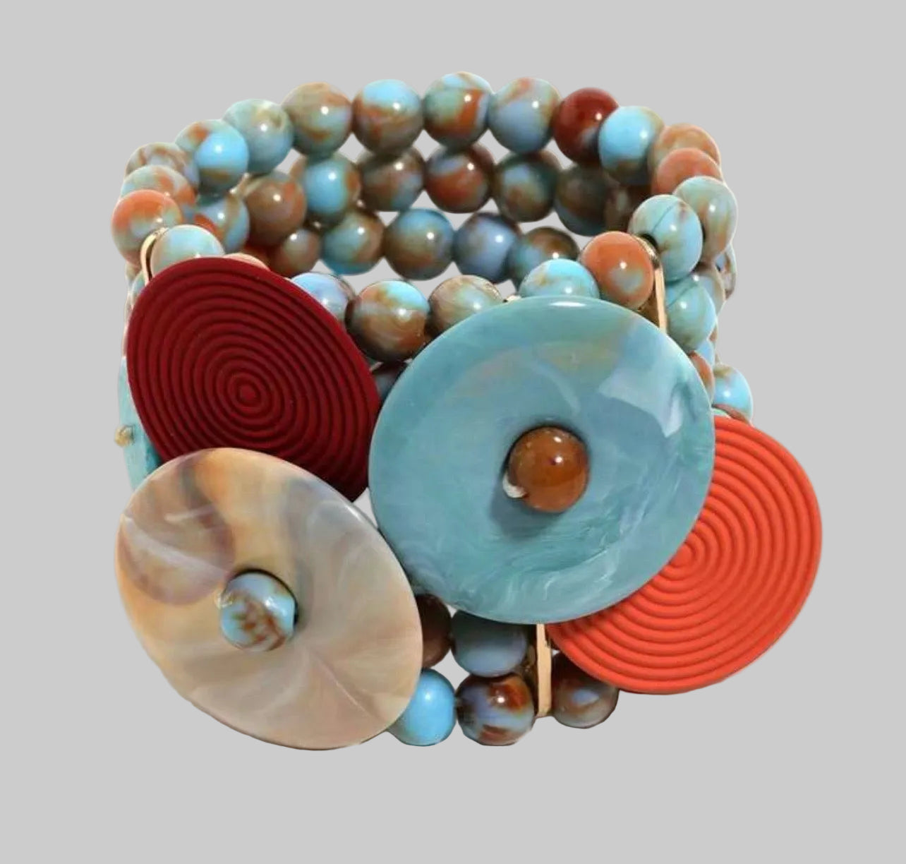 Just Beaded Multilayered Charm Bracelet Set