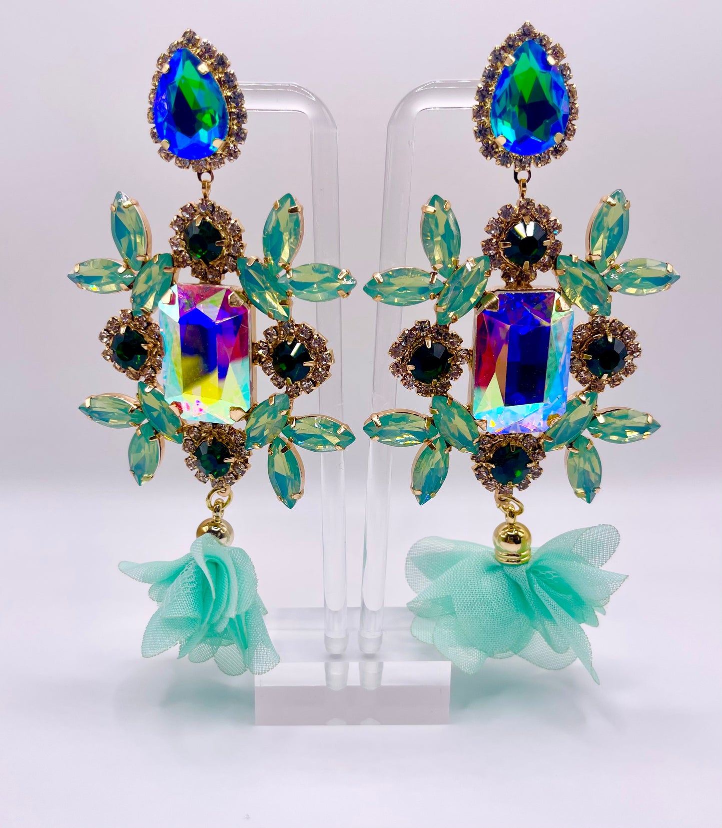LUXE Mint For You Crystal Drop Earrings