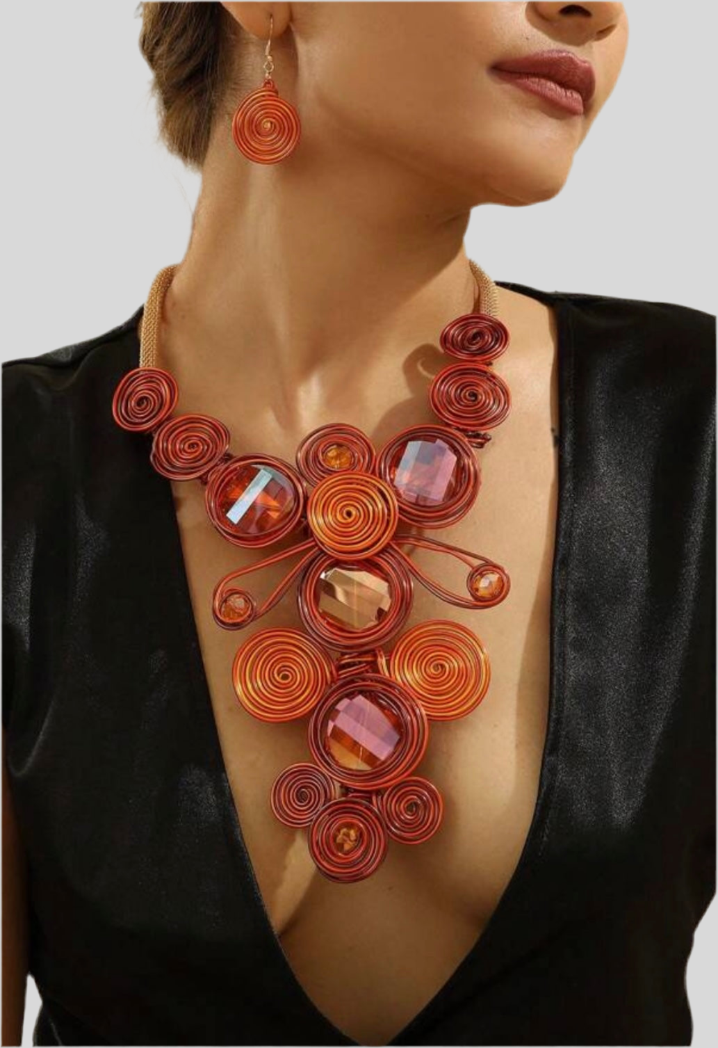 Through the Wire Statement Necklace Set