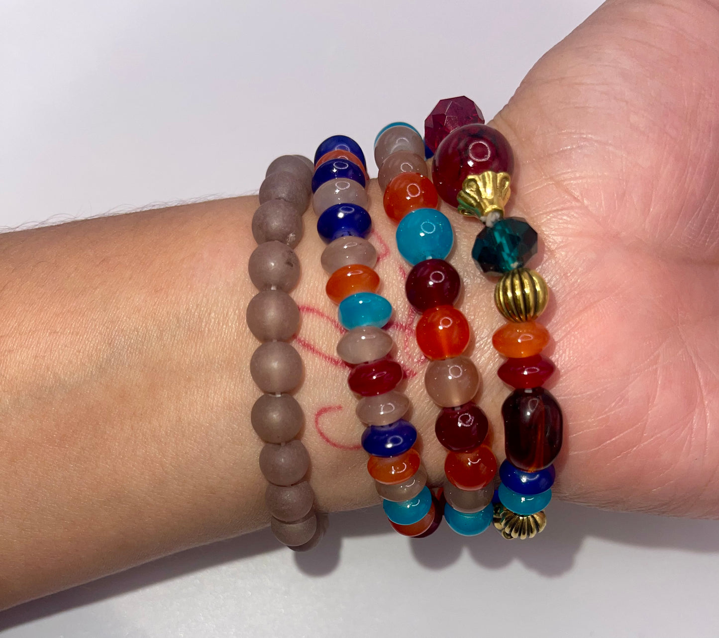Just Beaded Multilayered Charm Bracelet Set