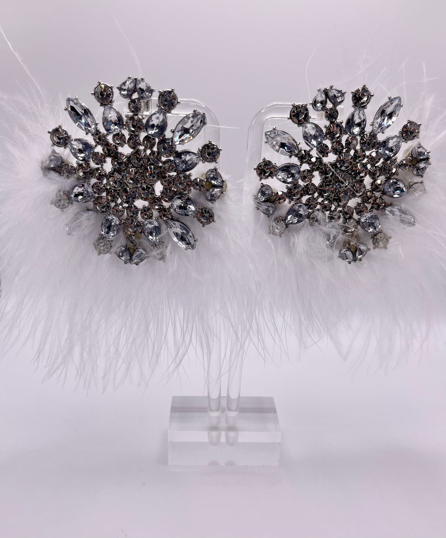 Fancy Feathers Crystal Drop Earrings