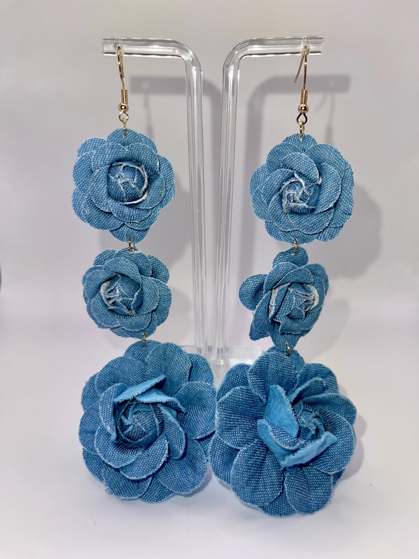 Denim Diva Floral Drop Earrings