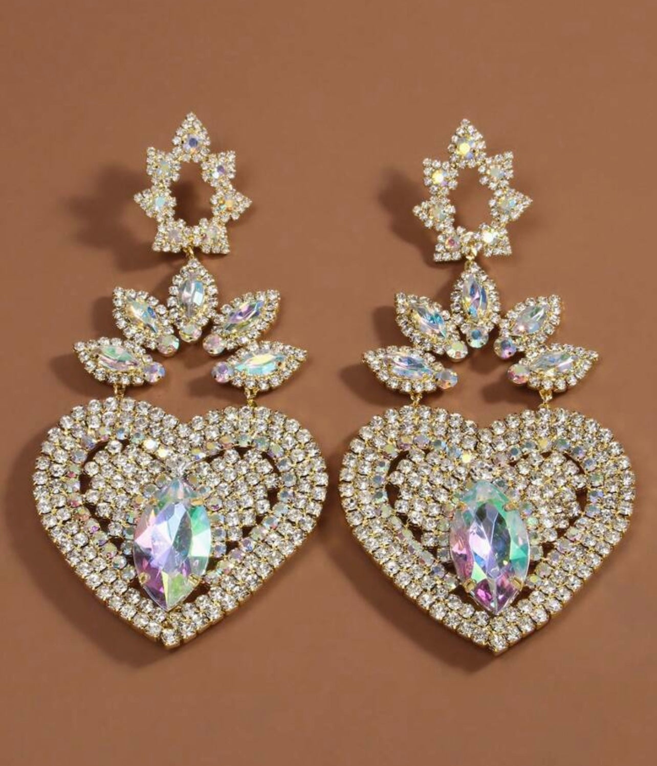 LUXE Le Grande Dame Heart Drop Earrings