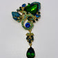 Queen Brooch - Green Glitz