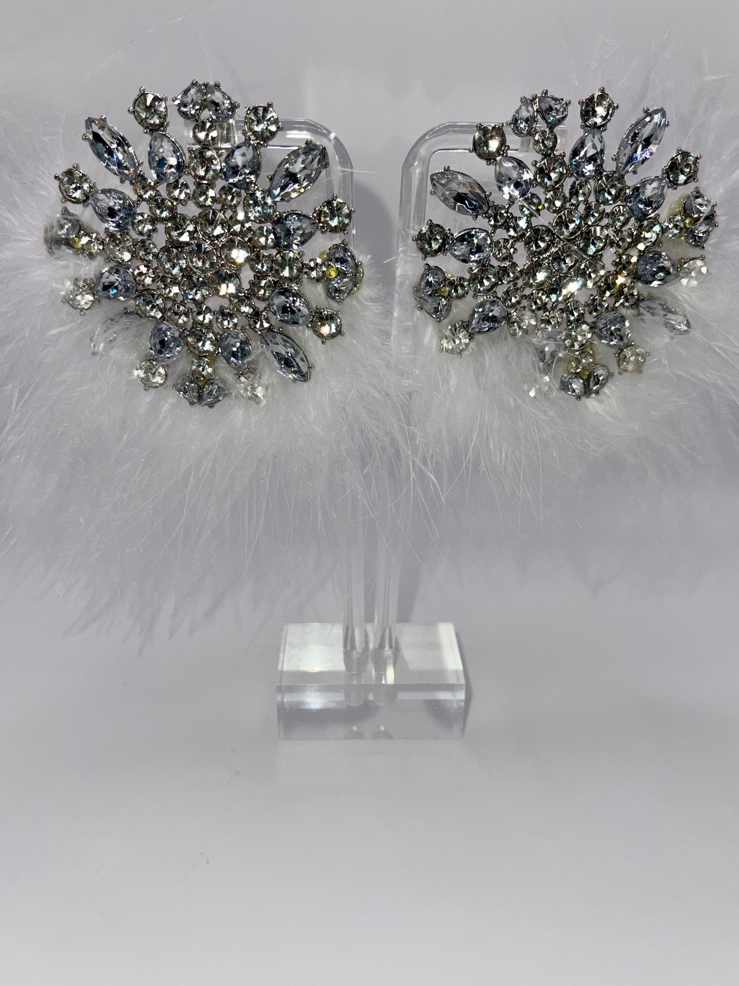 Fancy Feathers Crystal Drop Earrings
