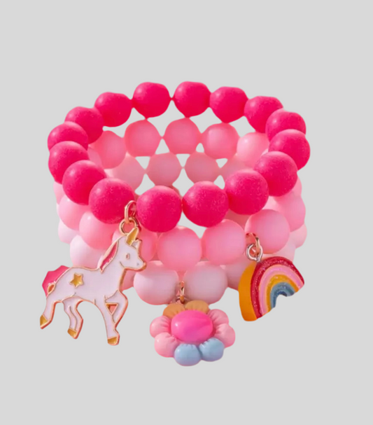 Mini Shopperz Beaded Multilayered Charm Bracelet Set