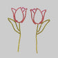 Long Stem Floral Drop Earrings