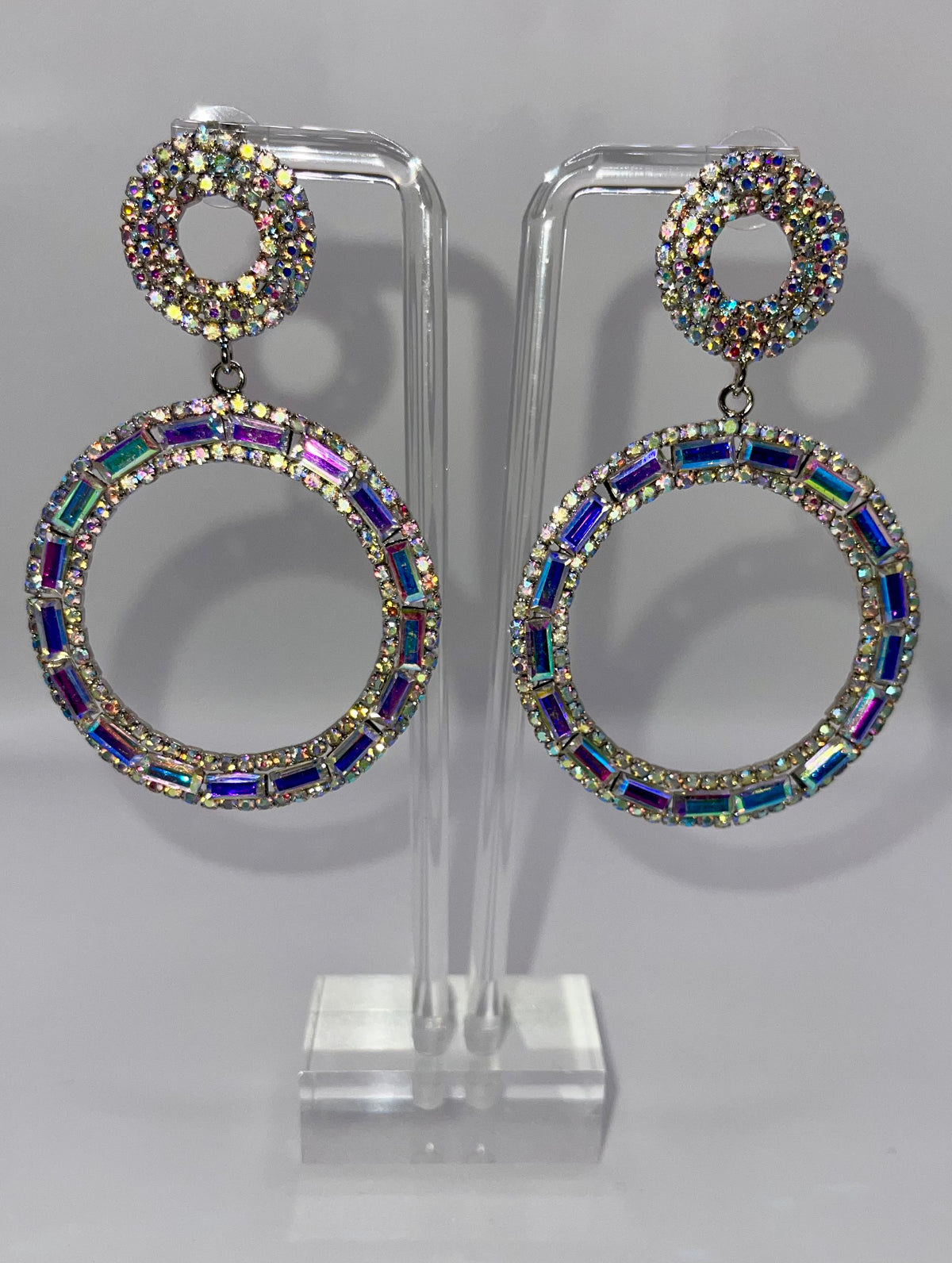 Rosé Circle Drop Earrings