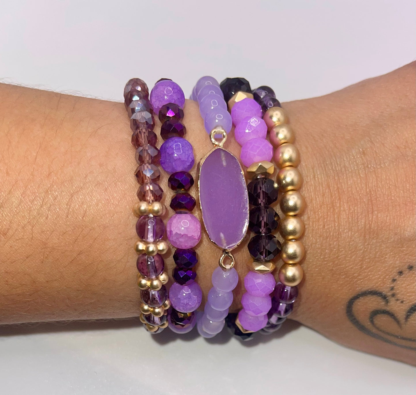 Just Beaded Multilayered Charm Bracelet Set