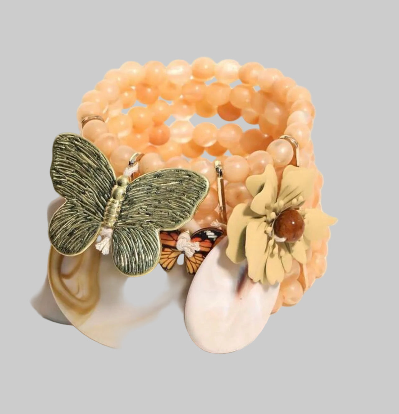 Just Beaded Multilayered Charm Bracelet Set
