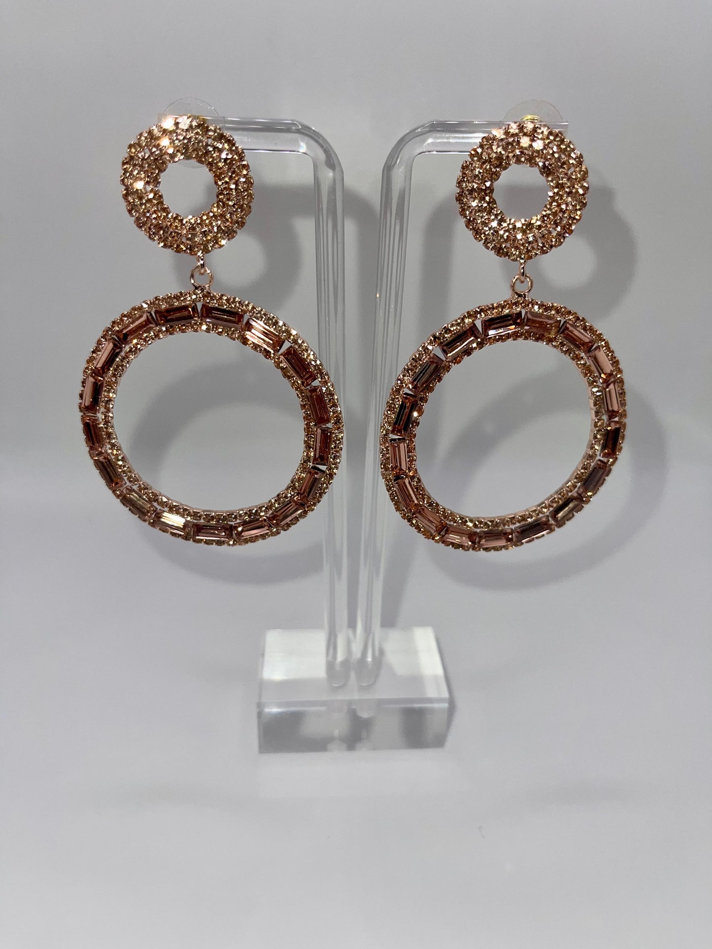 Rosé Circle Drop Earrings