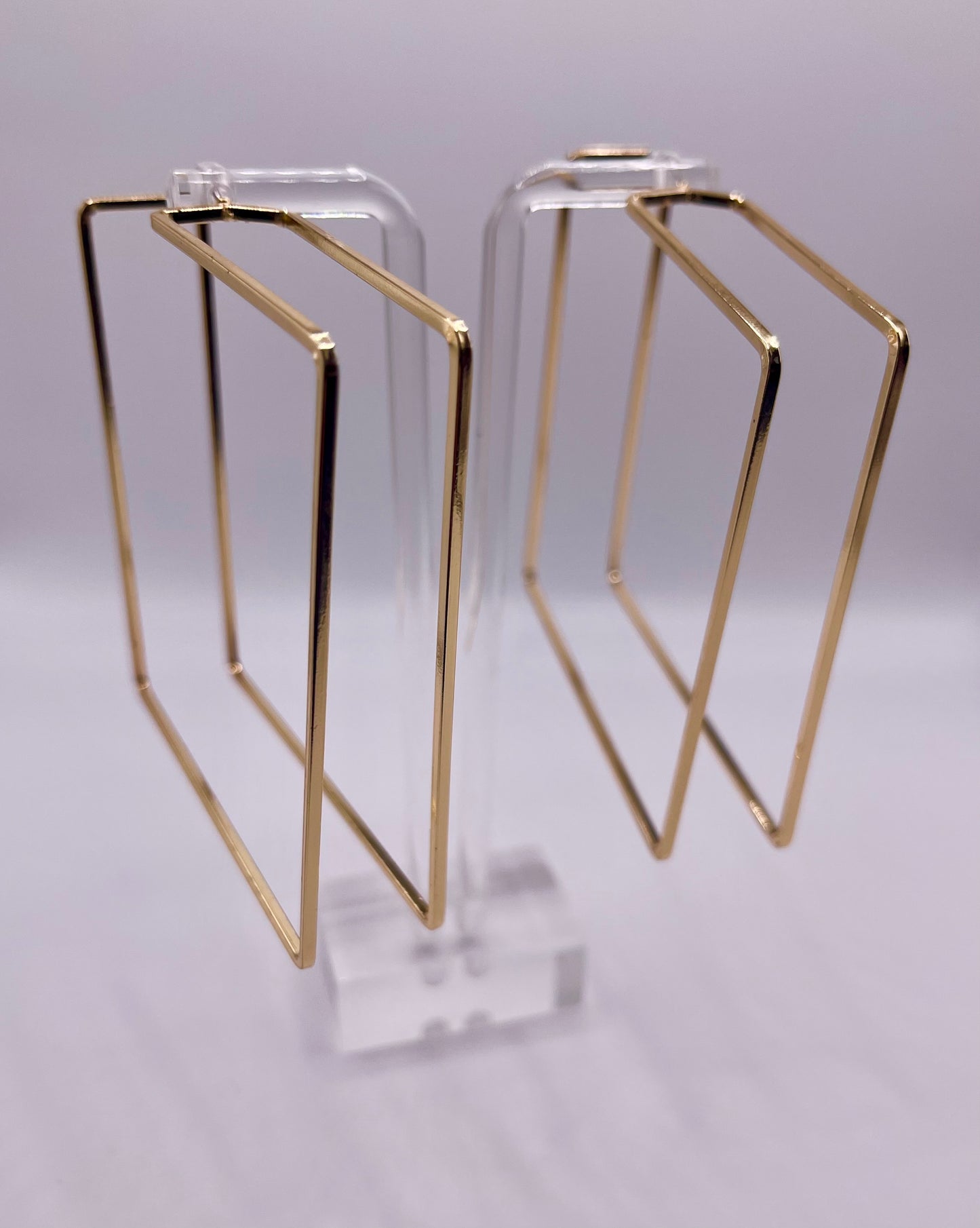 Hollywood Squares Gold Cuff Earrings