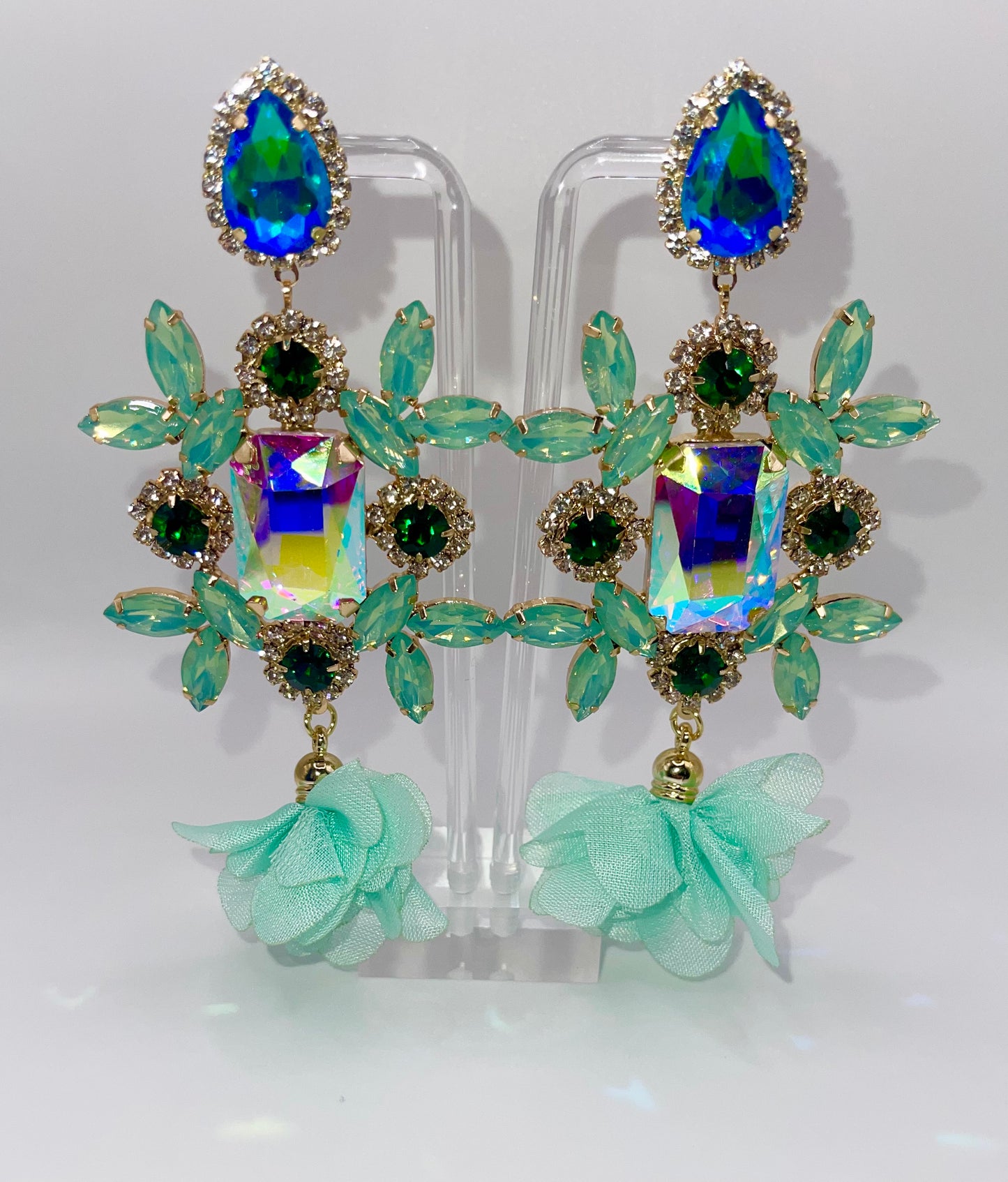 LUXE Mint For You Crystal Drop Earrings