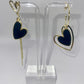Black Heart of Gold Drop Earrings
