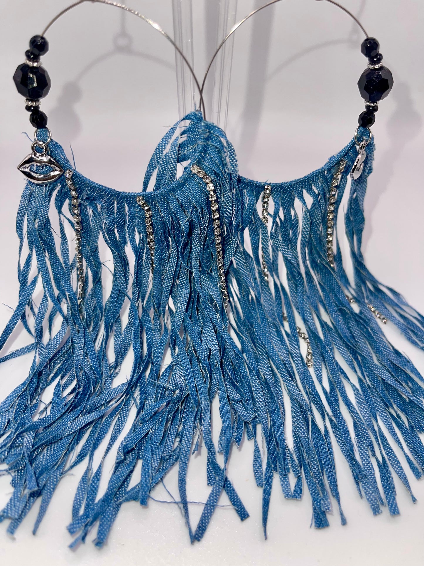 Denim N Diamonds Fringe Earrings