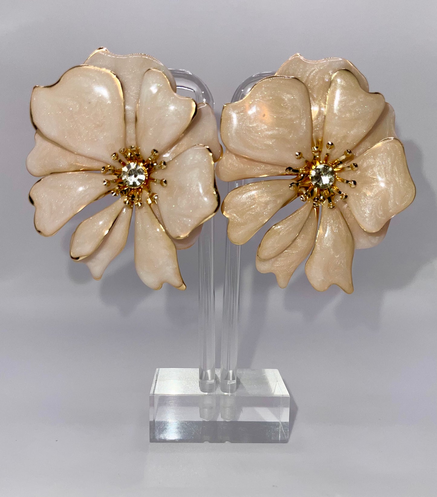 Dusty Rose Floral Stud Earrings