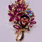 Queen Brooch - Purple Berry Floral