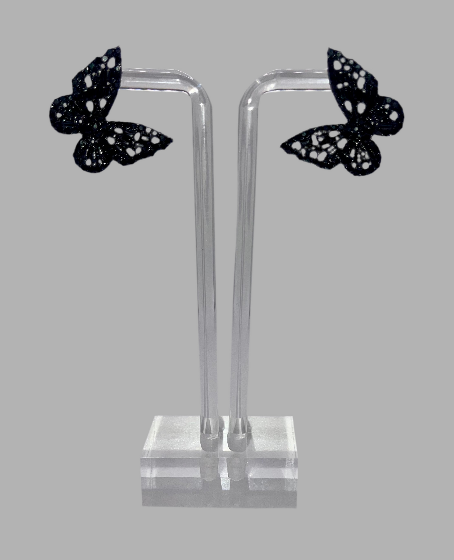 Black Buttah Fly Stud Earrings