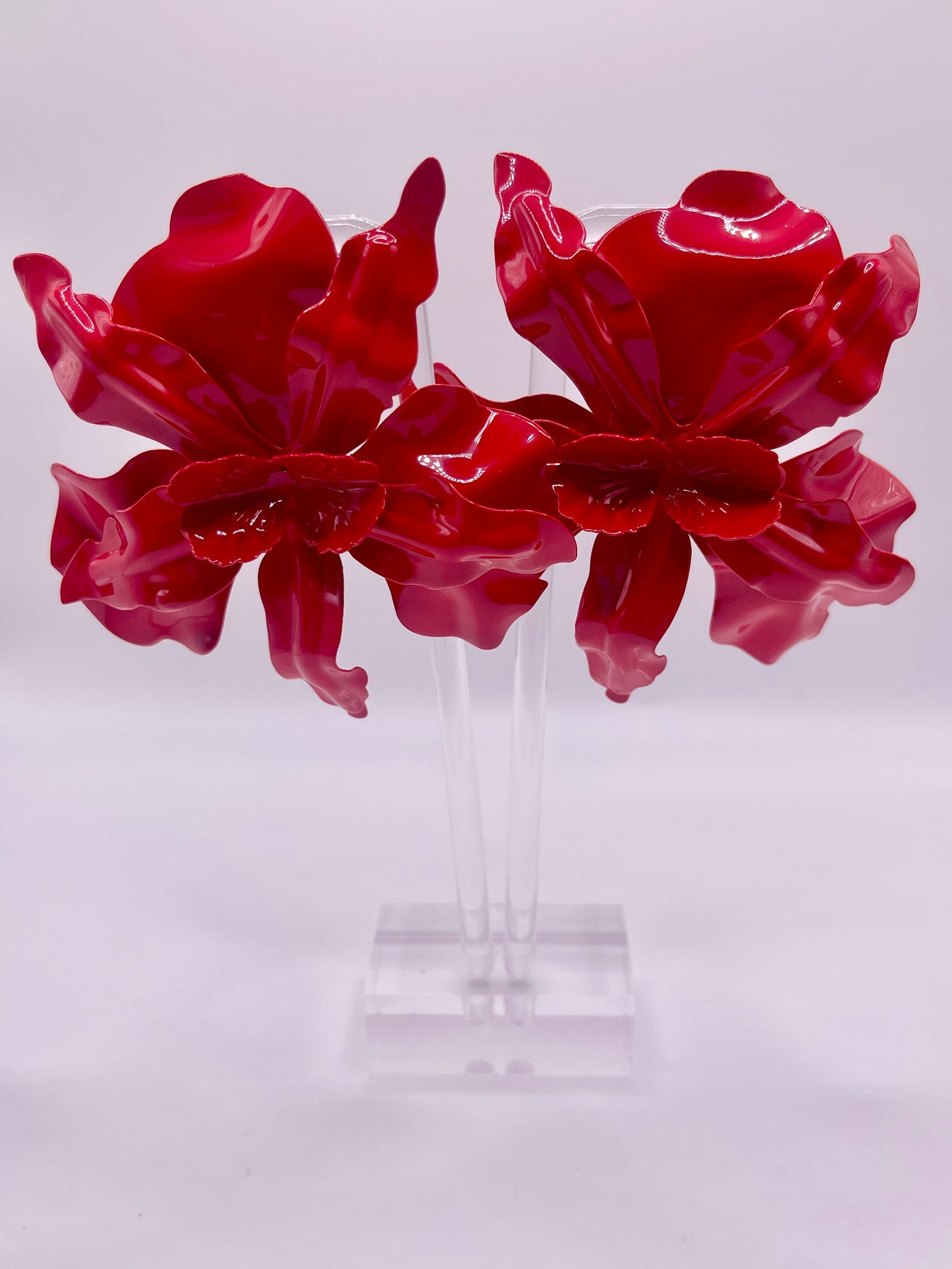 Million Dollar Red Floral Drop Earrings