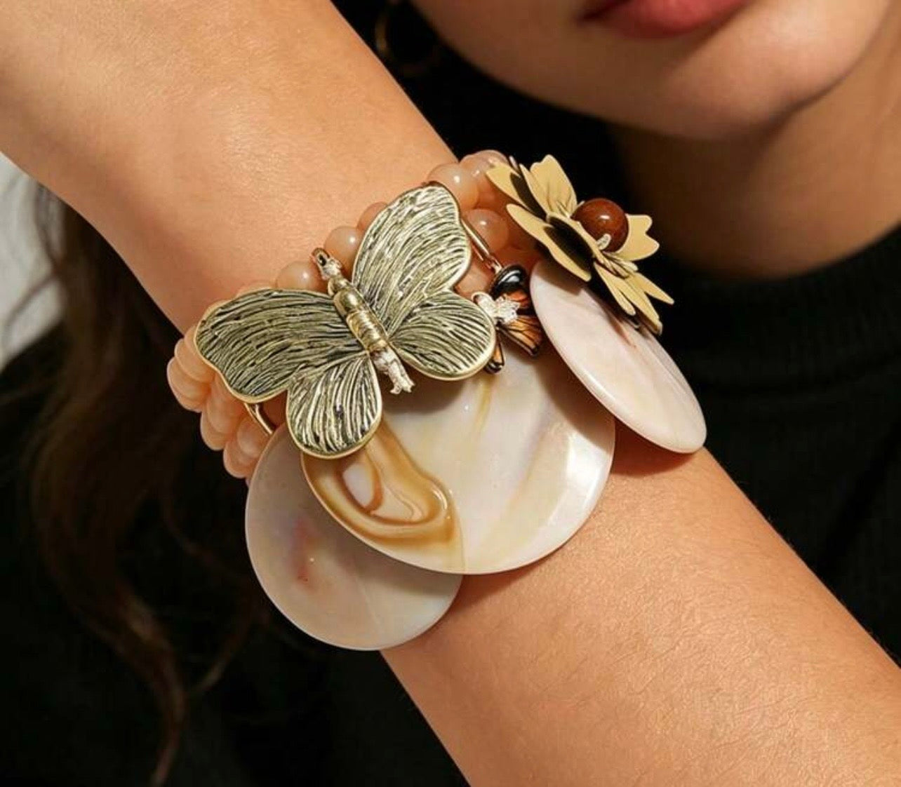 Just Beaded Multilayered Charm Bracelet Set