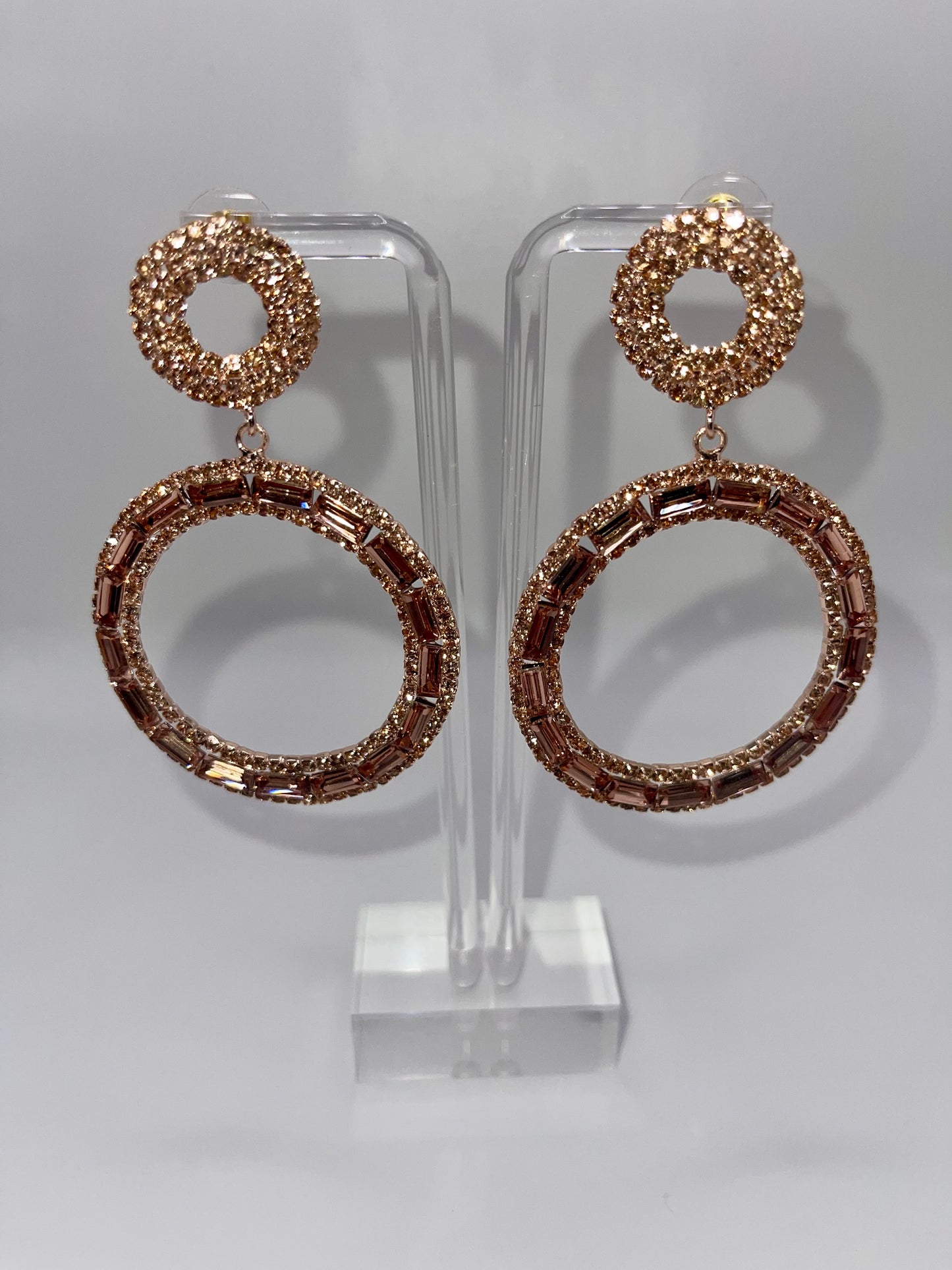 Rosé Circle Drop Earrings