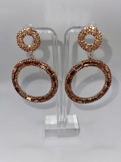 Rosé Circle Drop Earrings