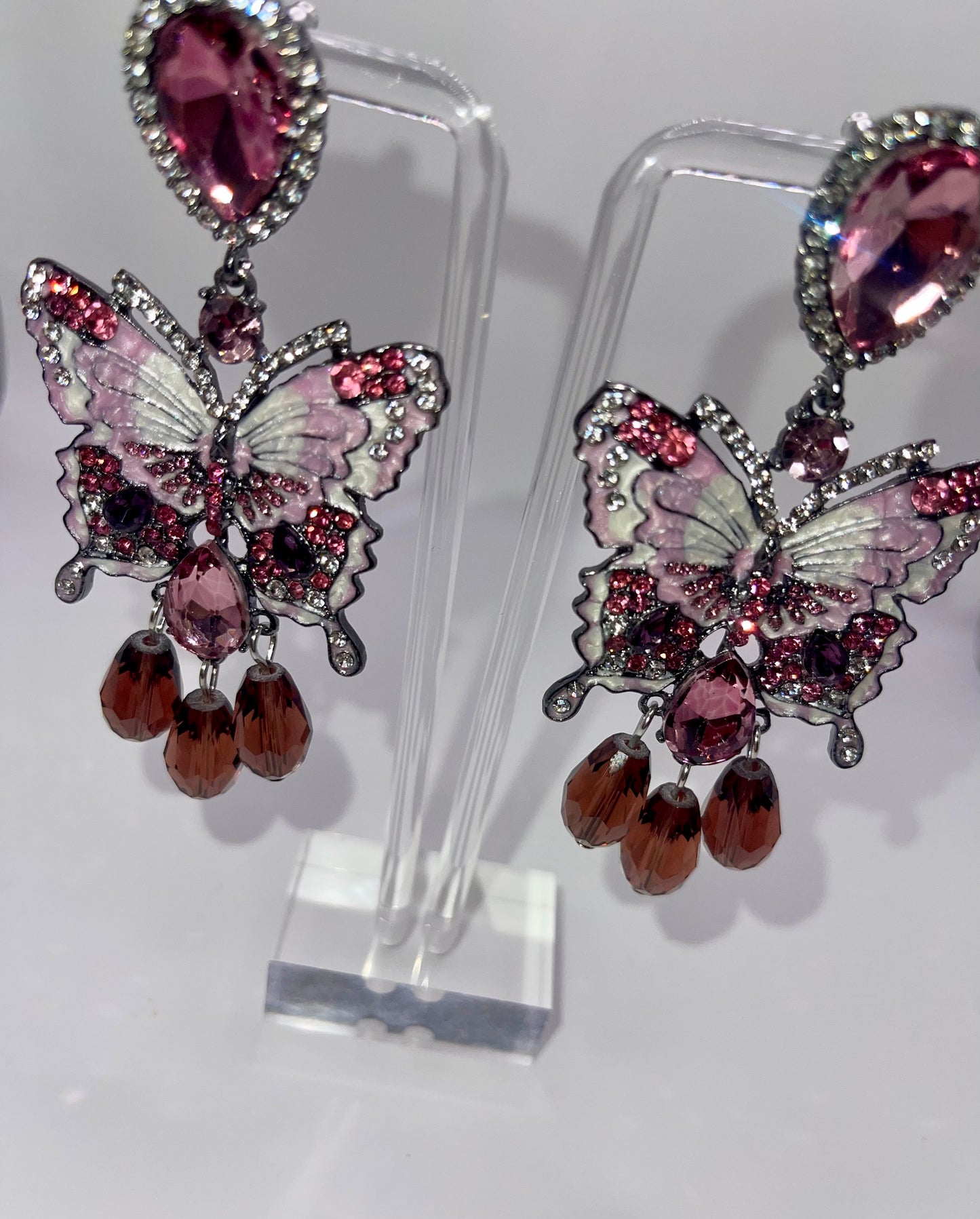 Wall Brown Butterfly Drop Earrings
