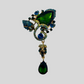 Queen Brooch - Green Glitz