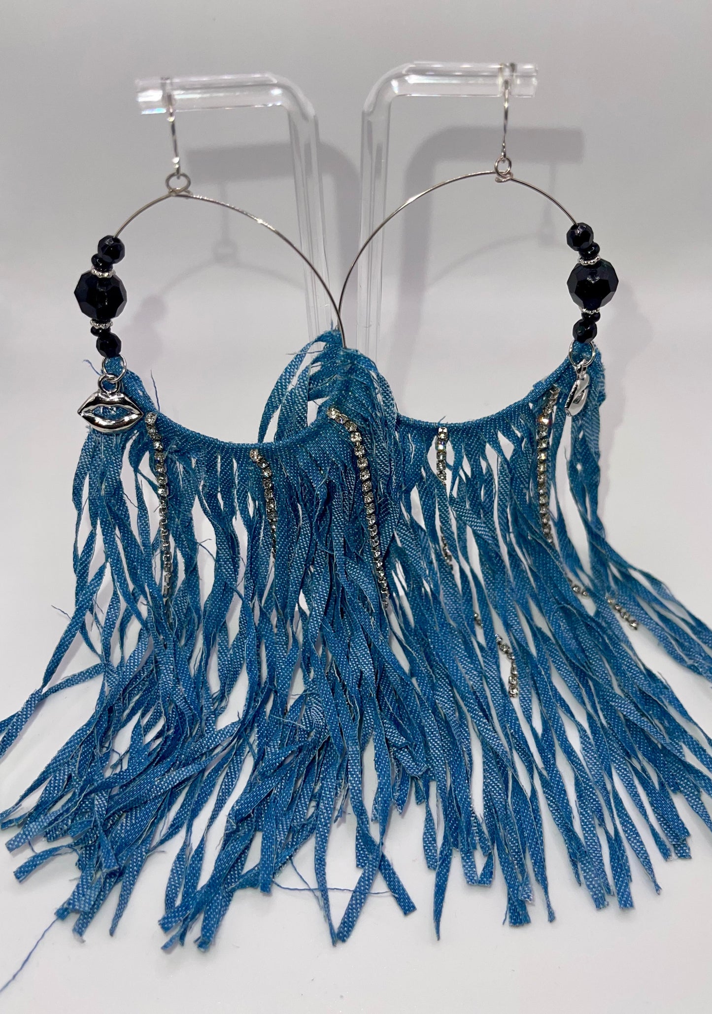 Denim N Diamonds Fringe Earrings