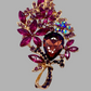 Queen Brooch - Purple Berry Floral