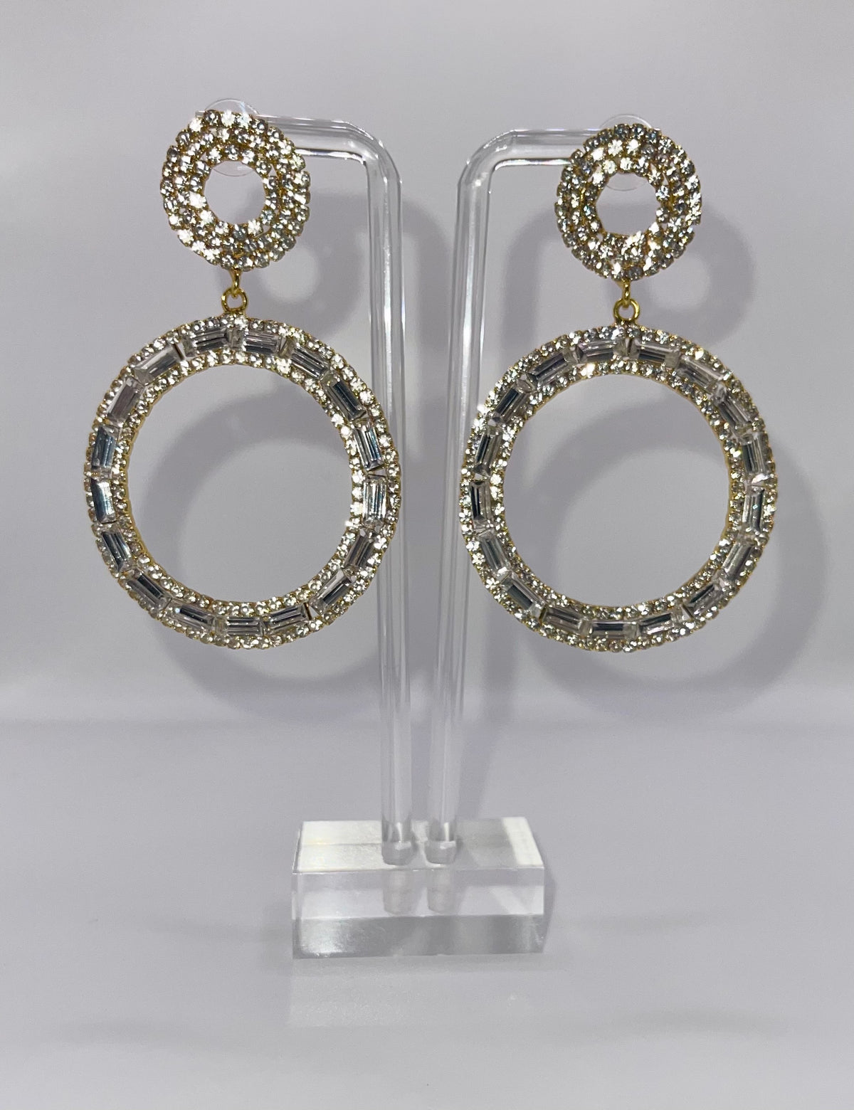 Rosé Circle Drop Earrings
