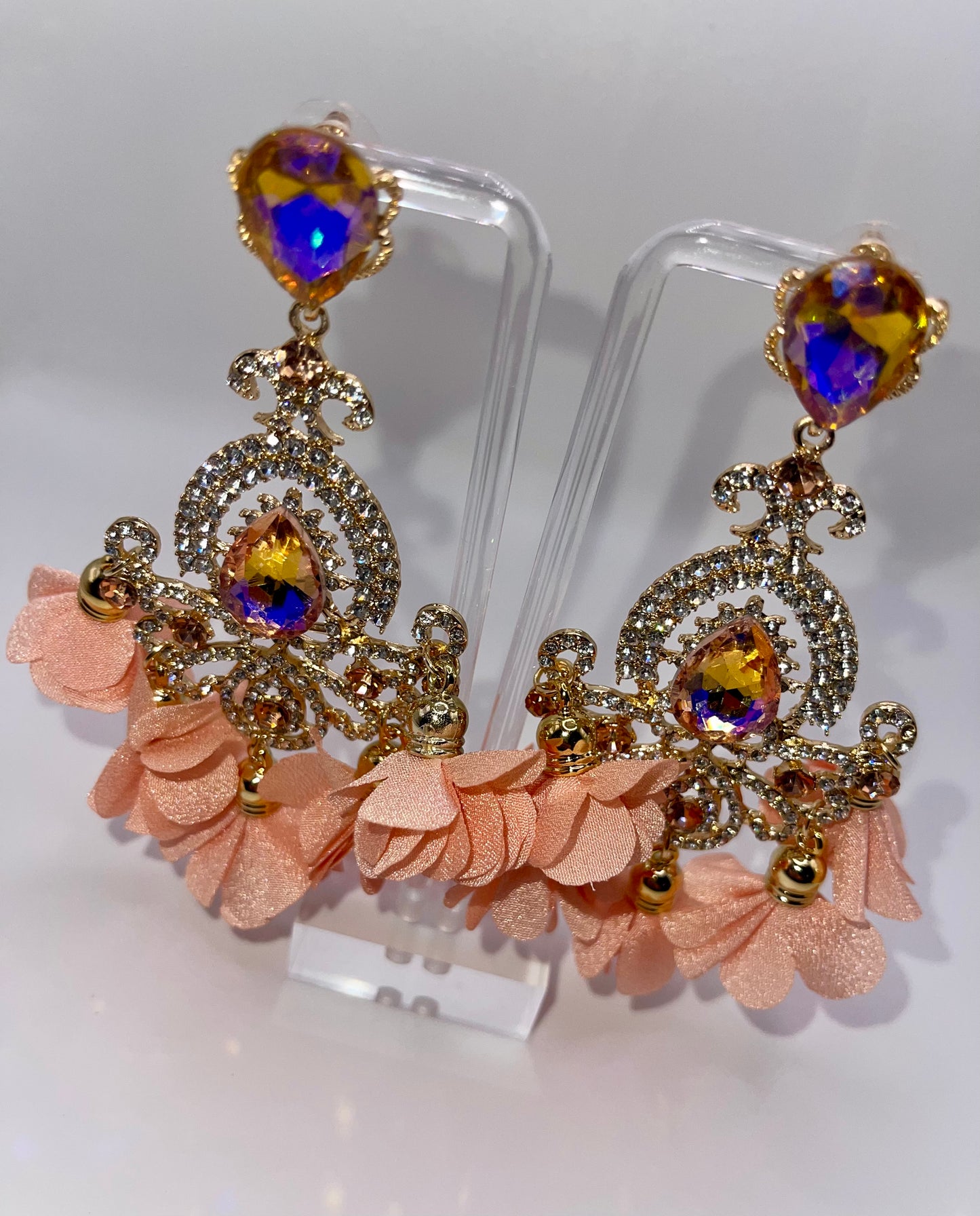LUXE Boho Bride Petal Drop Earrings